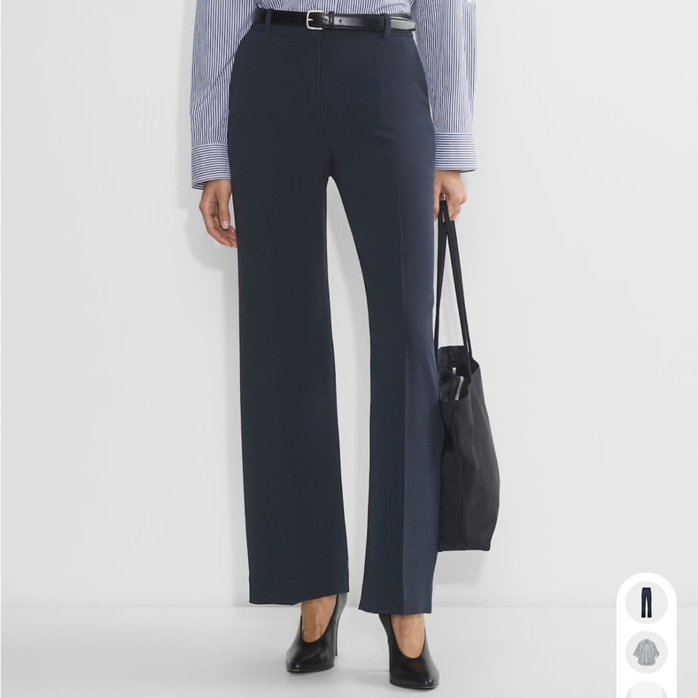Aritzia Agency Pants - Mirror Crepe Dark Night Navy Size 2